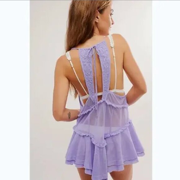 Free People Tunic Top Ruffle Mini Overlay Dress - Picture 3 of 10